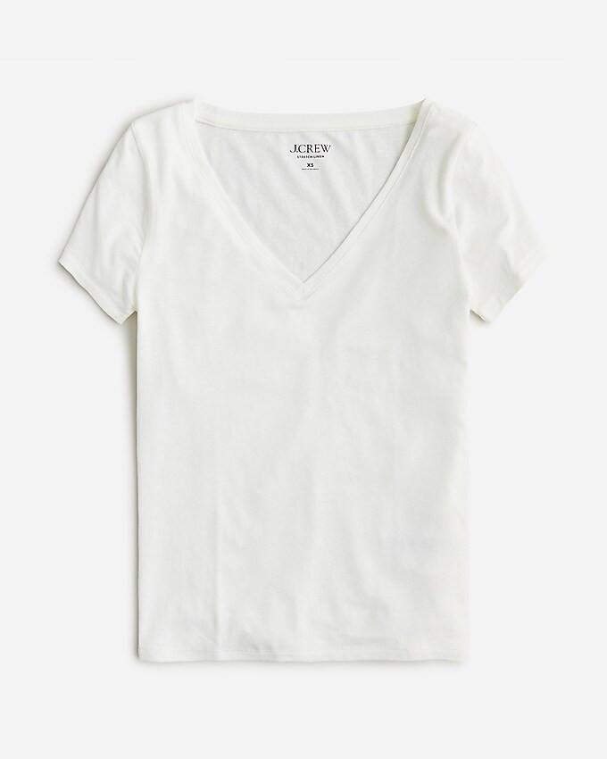 V-neck T-shirt in stretch linen blend | J. Crew US
