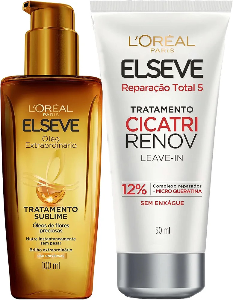 Kit Óleo Extraordinário L'Oréal Paris + Leave-in de Tratamento Cicatri Renov, L'Oréal Paris | Amazon (BR)