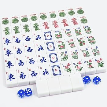 American Mahjong Game Set, 166 Numbered Melamine Tiles (1.4"), 4 Dice, 80 Poker Chips, Storage Ba... | Amazon (US)