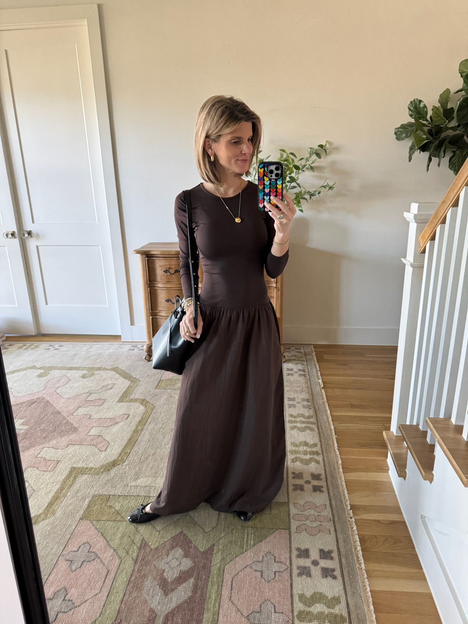 Under $110 chocolate brown dress from Shopbop - wearing size XS 