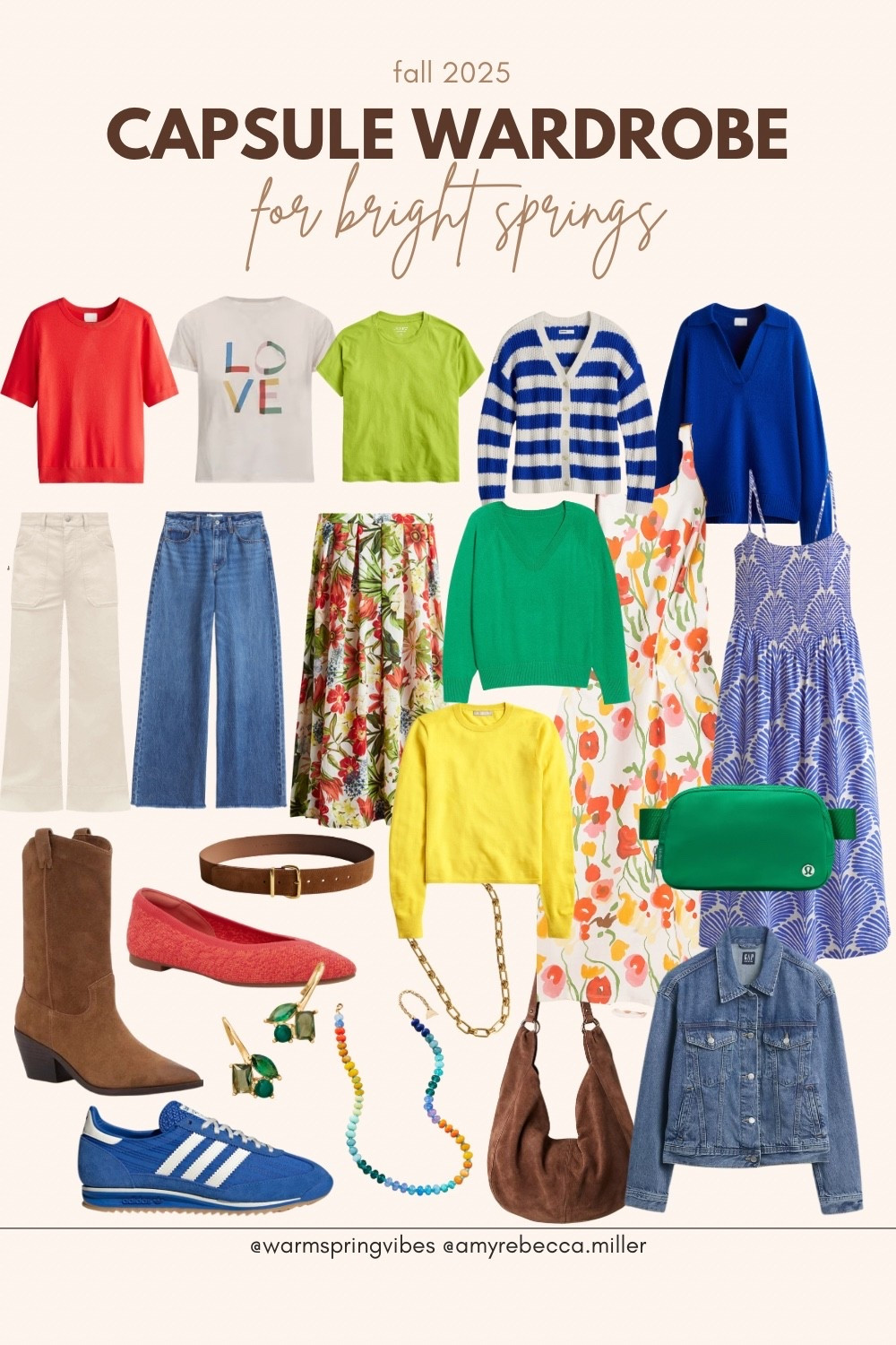 Bright Spring Capsule Wardrobe  for Fall 2025. 

#springpalette #createdcolorful #createdcolorfulspring #hocspring #warmspring #truespring #brightspring #lightspring #bluespring #paintboxspring #capsulewardrobe 

#LTKSeasonal #LTKStyleTip