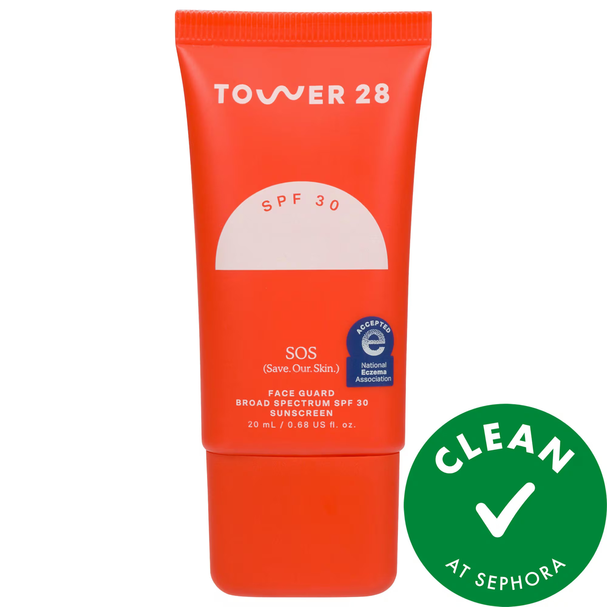 Tower 28 Beauty Mini SOS FaceGuard SPF 30 Mineral Sunscreen 0.68 fl oz/20ml | Sephora (US)