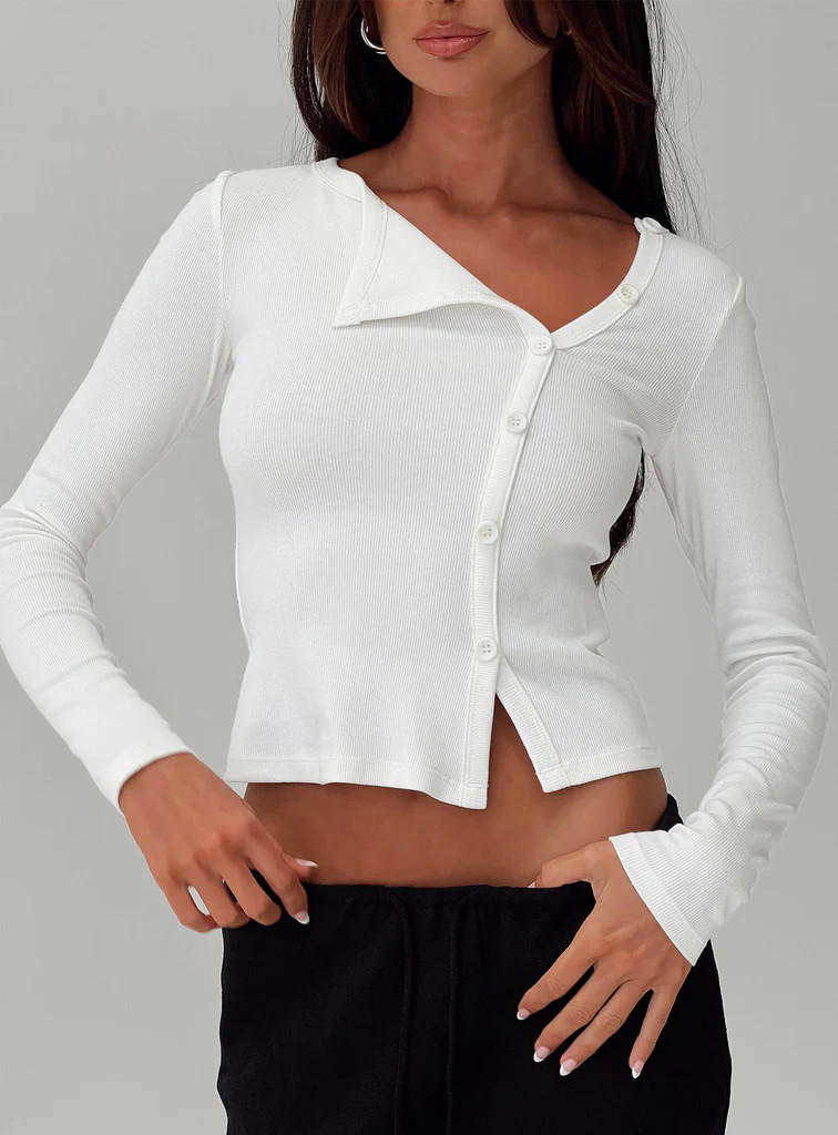 Passoni Long Sleeve Top White | Princess Polly AU