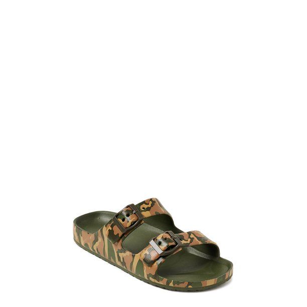 Wonder Nation Boys Camo Print EVA Double Buckle Footbed Sandals | Walmart (US)