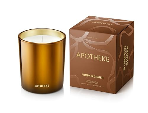 Apotheke 3-Wick Scented Candles for Home, Pumpkin Ginger - 10.5 oz Seasonal Soy Wax Jar Candle - Long-Lasting Fall Scented Fragrance with Perfume-Grade Fragrance Oils | Amazon (US)