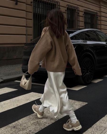 recreating pinterest outfits i love 🫧

this is one of my faves 🤍
- chunky cardigan
- satin/silk slip skirt 
- crew socks
- new balance trainers 
- neutral shoulder bag 


#LTKstyletip #LTKSeasonal #LTKU