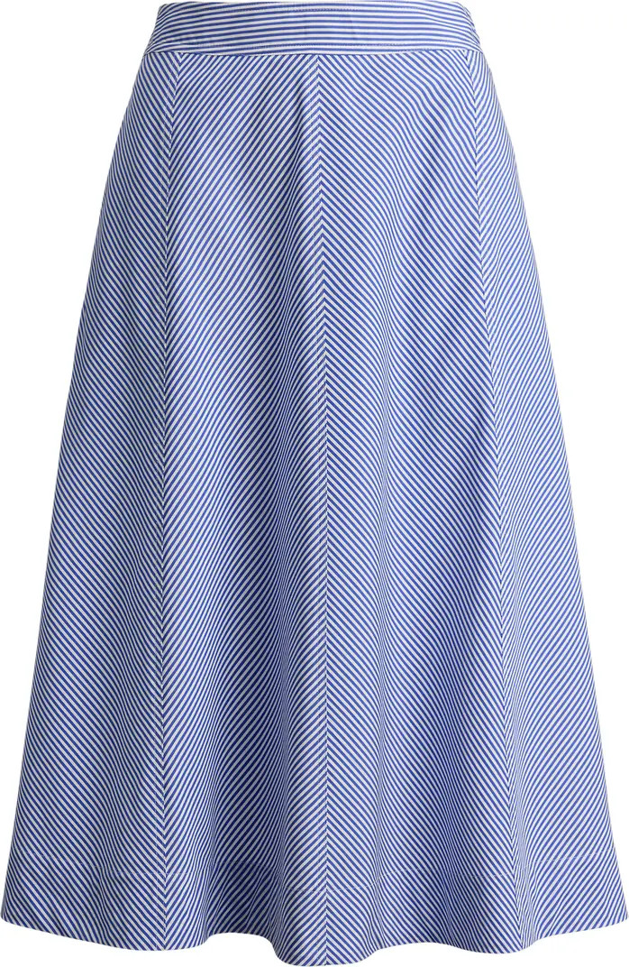 Striped Paneled Cotton Broadcloth Skirt | Nordstrom