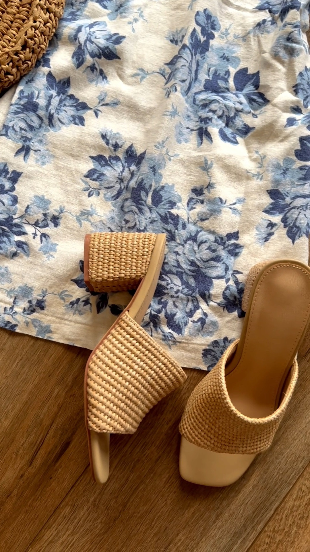 linen blue and white floral dress. block heels. summer outfits. vacation outfits.

#LTKxAbercrombie #LTKSeasonal #LTKootd