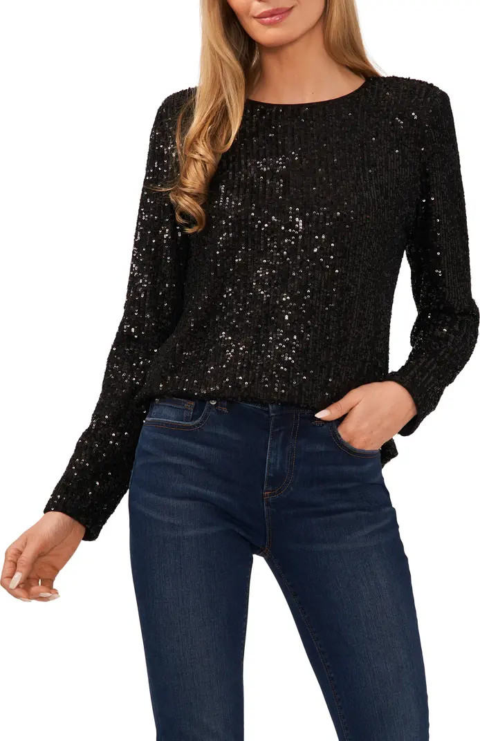 Sequin Long Sleeve Top | Nordstrom