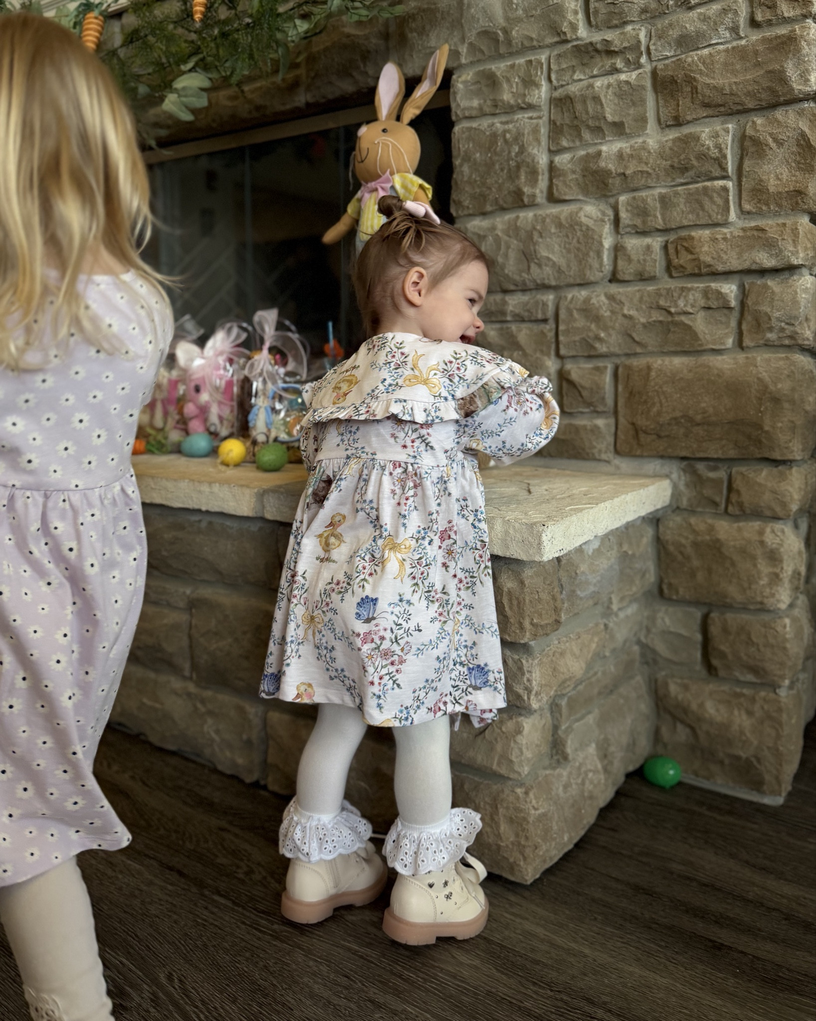 The sweetest spring dress Evelyn wore for Easter 🐰 love this paired with her ruffle socks!! She’s in a size 12-18m 💘

Easter dress, spring dresses, ruffle socks, next official 

#LTKKids