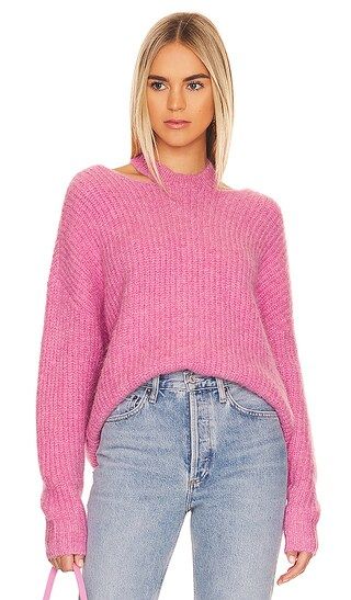 Eva Pullover With Neck Slit Top in Aurora Pink | Revolve Clothing (Global)