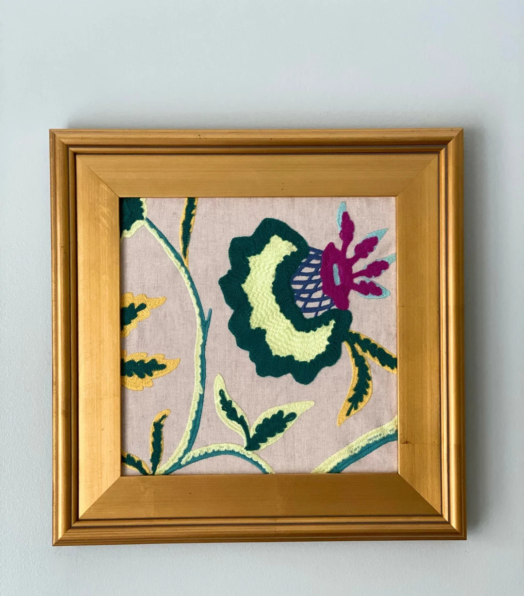 12x12 Crewel Embroidery Designer Fabric Wall Hanging | Etsy (US)