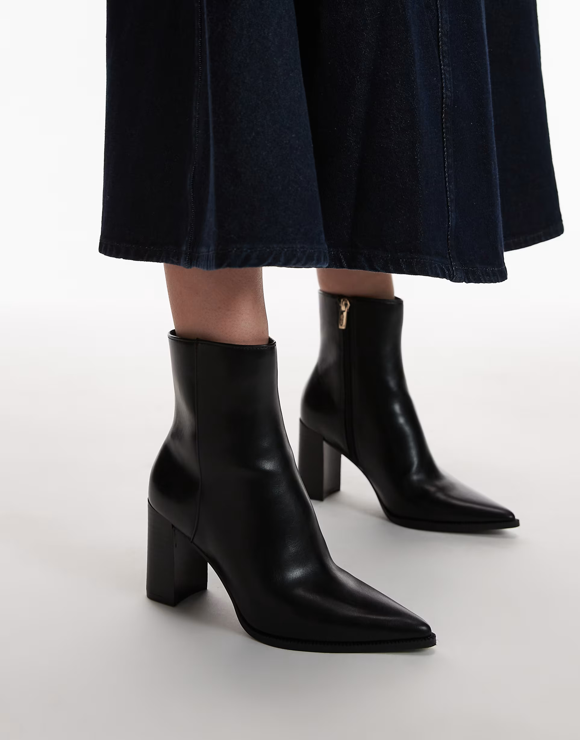 Mango mid heel pointed ankle boot in black | ASOS | ASOS (Global)