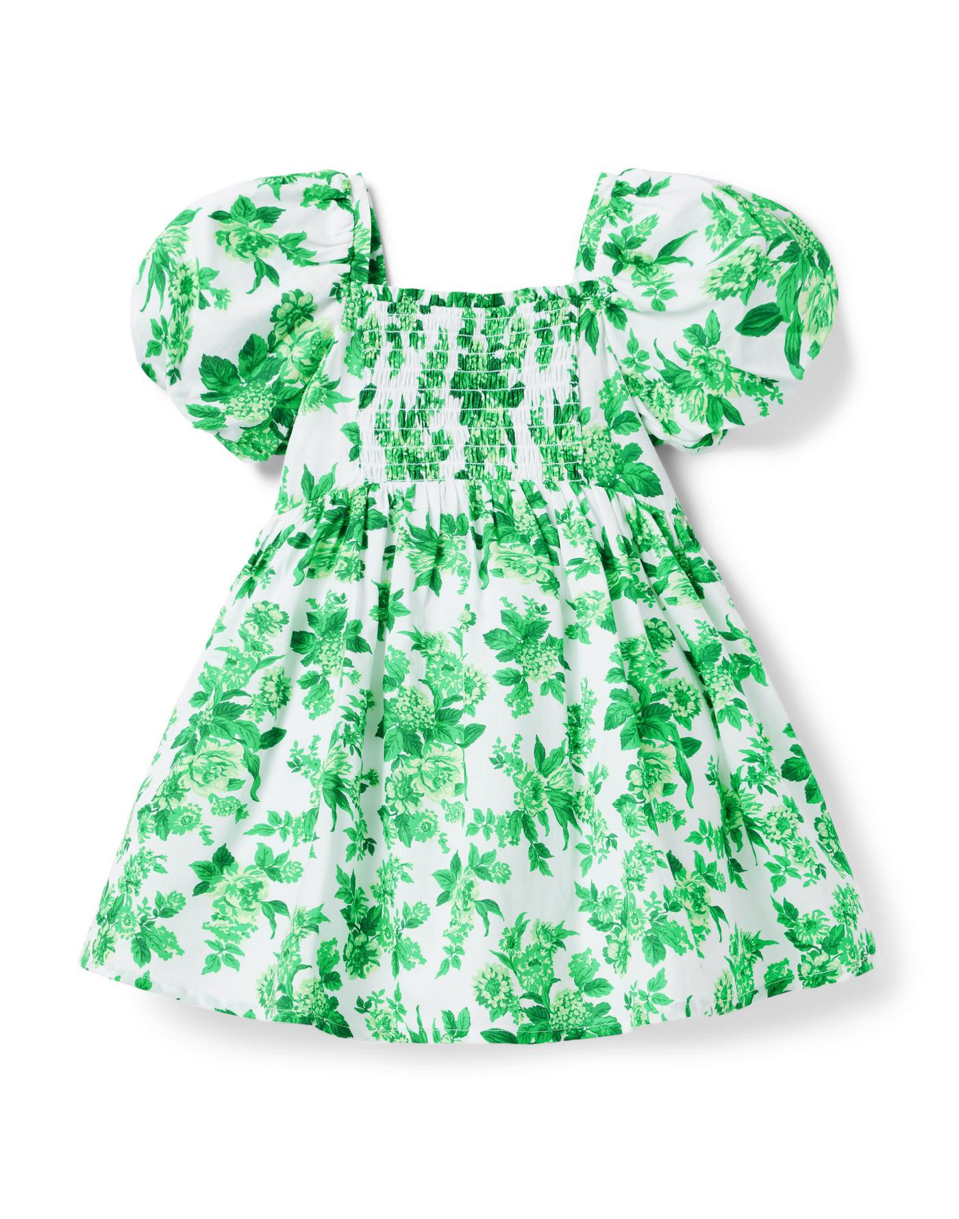 Floral Toile Smocked Puff Sleeve Dress | Janie and Jack