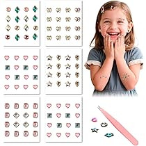 6 Sheet 3D Reusable Gem Stick on Earrings for Girls,Strong Self-Adhesive Diamond Sticky Earrings ... | Amazon (US)