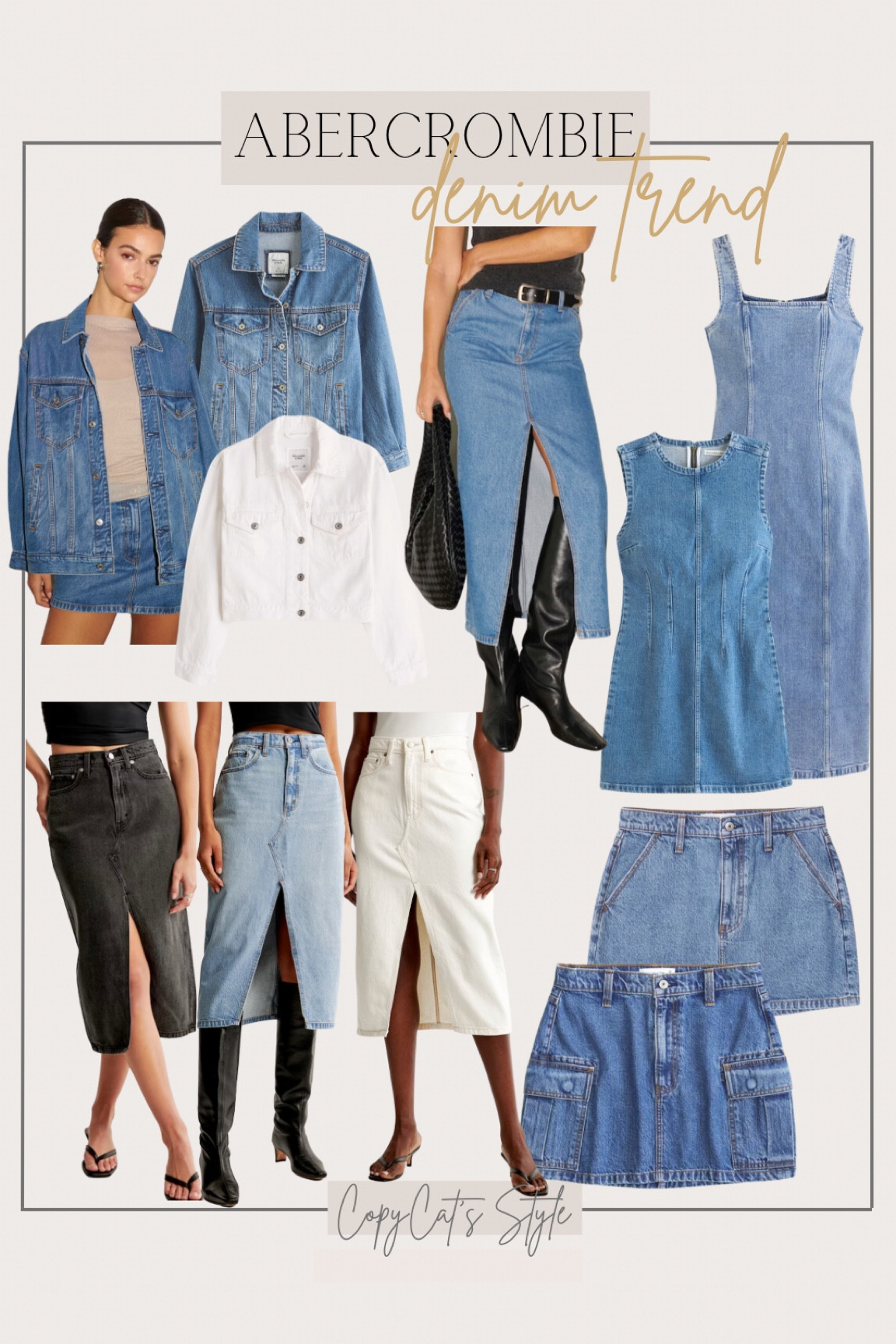 Abercrombie Denim Trend
Loving this denim era! Reminds me of 2001 denim style and I’m here for it! Denim skirt, denim jean dress, denim jackets

#LTKstyletip #LTKBacktoSchool #LTKworkwear
