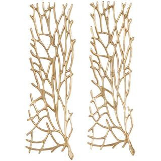 Gold Aluminum Inspired Coral Wall Decor Set of 2 11", 33" By Ivory And Iris | 10.85" x 4" x 32.8" | Michaels® | Michaels Stores