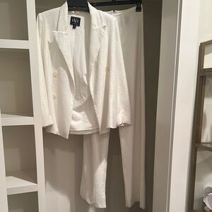 Black Halo White sequined Pantsuit | Poshmark