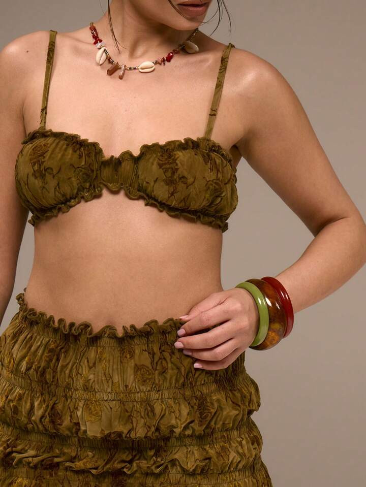 MUSERA Ruched Mini Strappy Bralet Western | SHEIN