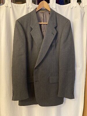 Vintage Men’s Christian Dior 46 Dark Gray Striped Wool Sport Coat Blazer | eBay US