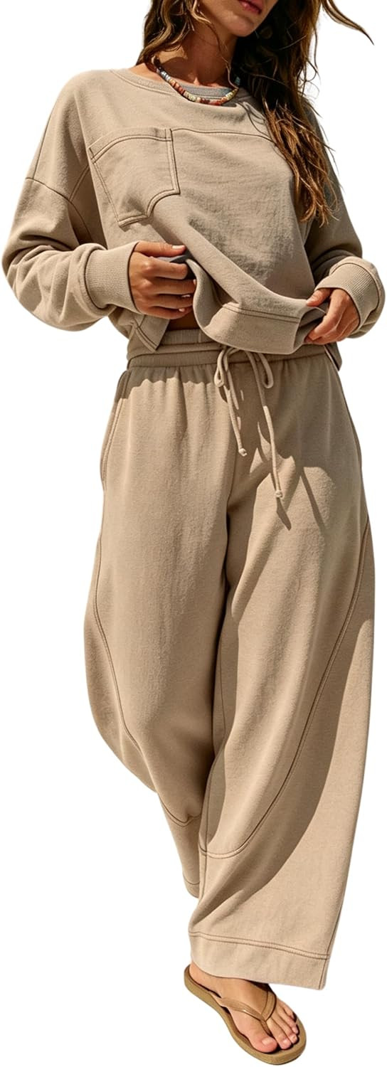Women's 2 Piece Set Stitching Pants Lounge Wear | Amazon (US)