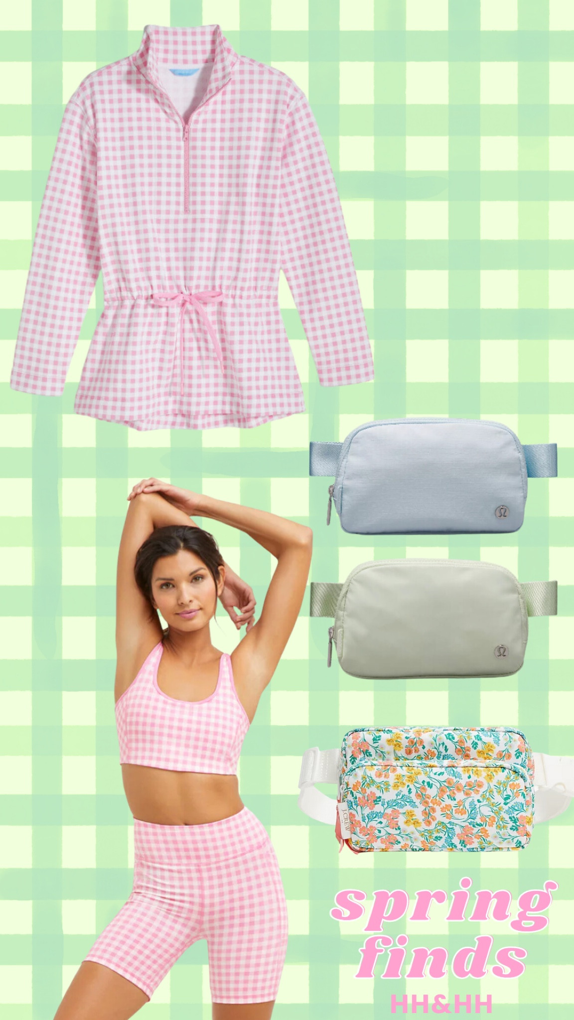 Spring workout looks! #athleisure #ginham #beltbag #pinkandgreen

#LTKunder100 #LTKfit #LTKSeasonal