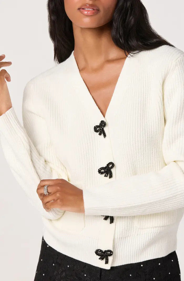 Crystal Embellished Bow Detail Cardigan | Nordstrom