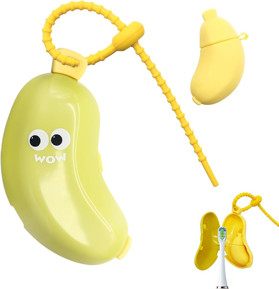 Banana-Shaped Travel Toothbrush Case, 2-in-1 Toothbrush Protector Cover with Built-in Toothpaste ... | Amazon (US)