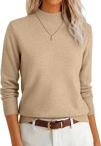 ANRABESS Women's Long Sleeve Mock Neck Pullover Sweaters | Amazon (US)