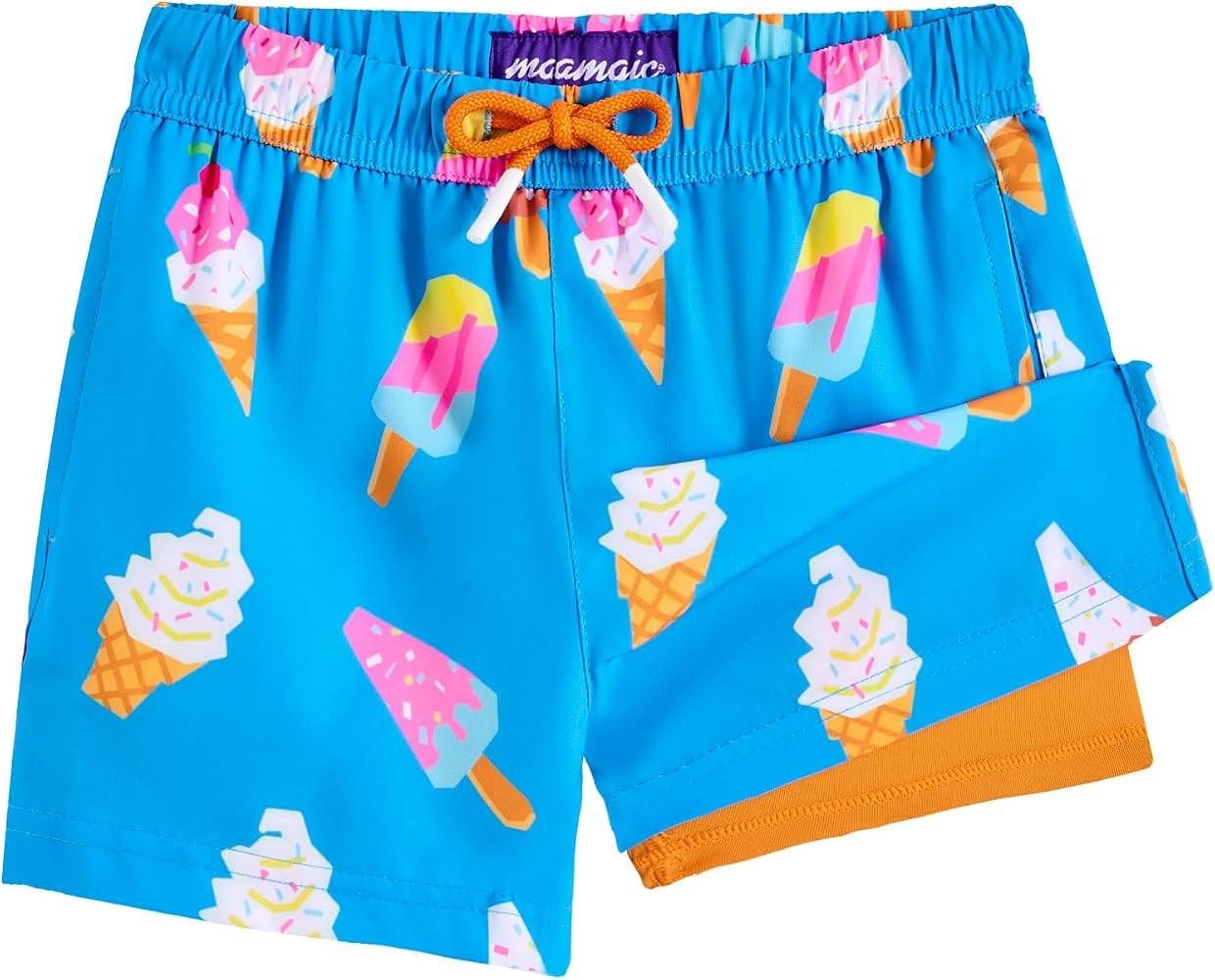 maamgic Boys Swim Trunks with Compression Liner Quick Dry Swim Shorts Anti-Chafe Boy Bathing Suit | Amazon (US)