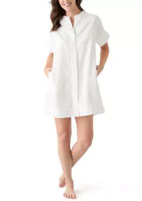 Crown & Ivy™ Women's Short Sleeve Popover Swim Cover Up | Belk