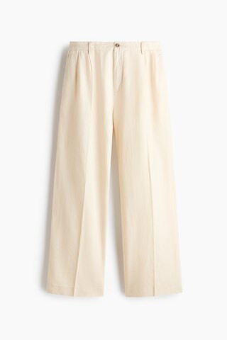 H & M - Loose-Fit Linen-Blend Pants - White | H&M (US + CA)