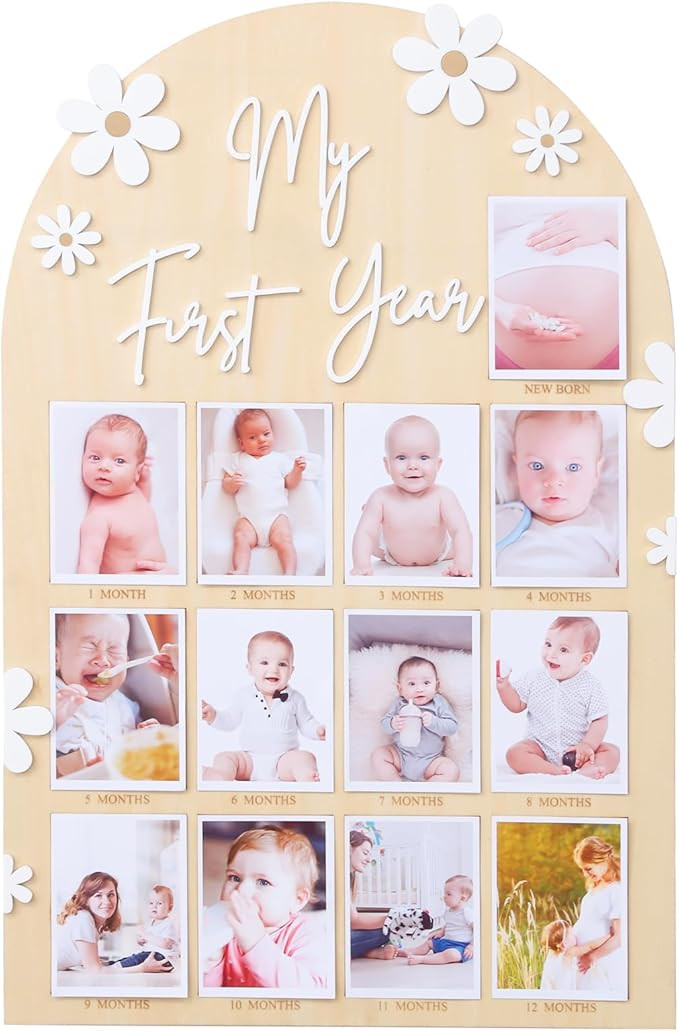 WAWUO 1st First Year Photo Board, 12 Month Picture Milestones Board, My First Year Board, Daisy B... | Amazon (US)