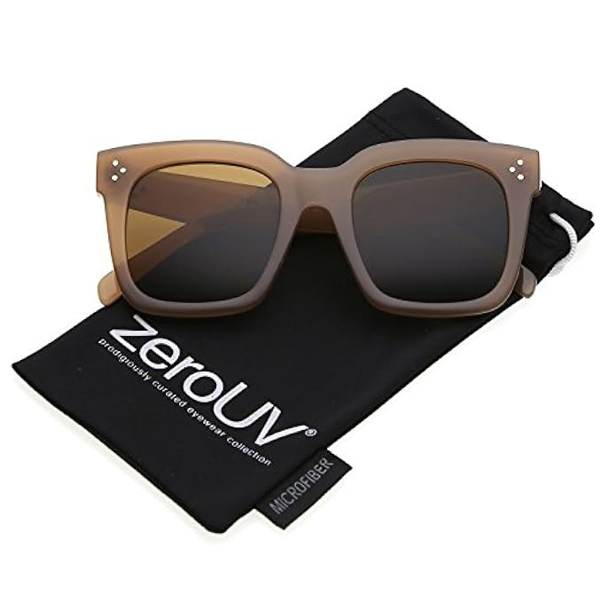 zeroUV - Retro Oversized Square Sunglasses for Women with Flat Lens 50mm | Amazon (US)