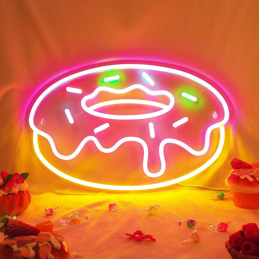 Lampeez Donut Neon Signs, Dimmable LED Donut Sign for Snack Bar Decor, Wall Decoration Gifts for ... | Amazon (US)