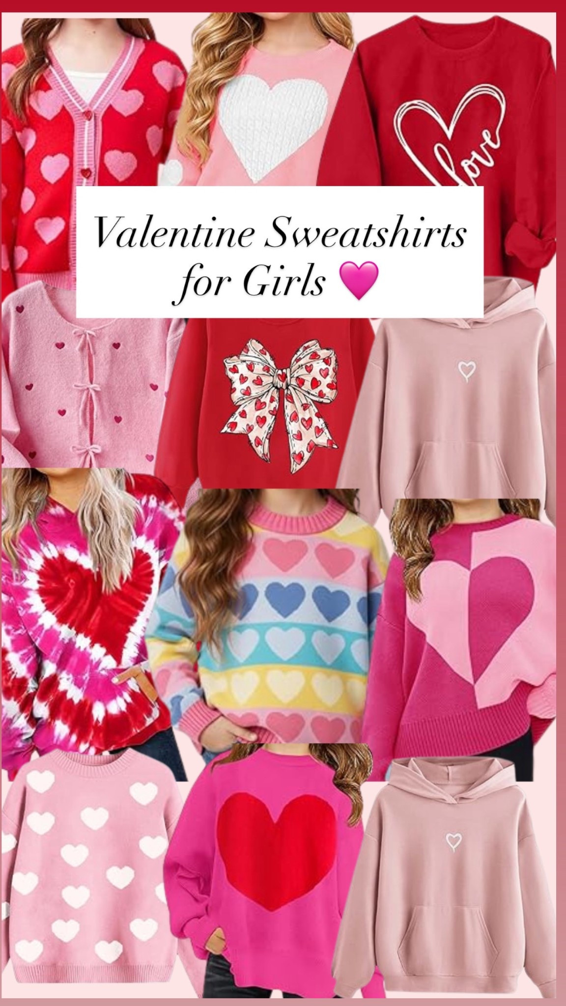 Valentine Sweatshirts for girls ❤️🩷

#LTKKids