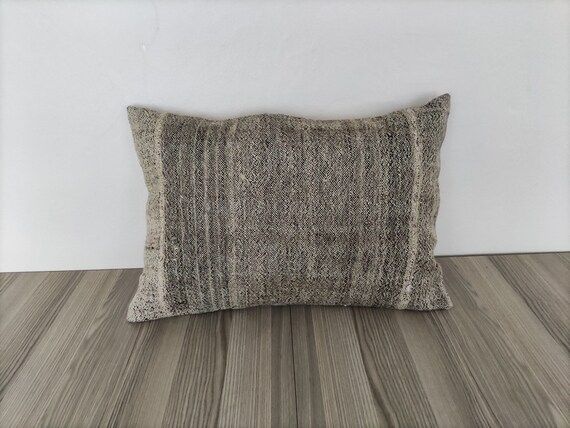 Brown Beige Pillow Cover 16x24 -Wool Pillow -Ethnic Cushion -Decorative Pillow -Lumbar Pillow -So... | Etsy (US)