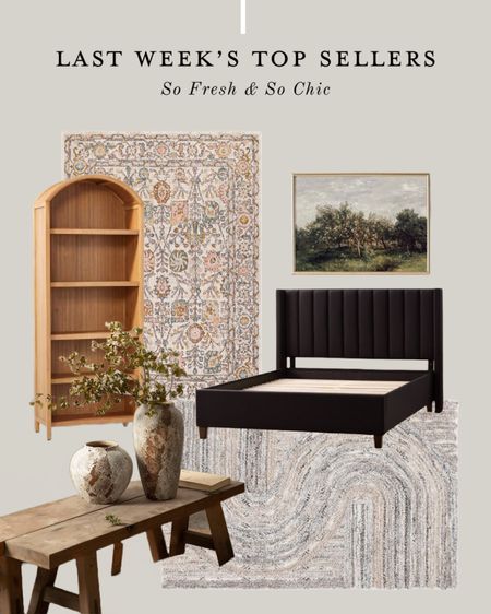 Last week’s top sellers are a good looking bunch!
-
Living room furniture - bedroom
Furniture - vintage landscape art - affordable digital printable art - Etsy - upholstered tufted black bed Target Threshold - affordable bed - grooved wood arch book case - vintage ceramic vases - textured neutral rug - pastel area rug - Pottery Barn - Wayfair - neutral bedroom decor #bedroomdecor #neutralhomedecor

#LTKsalealert #LTKhome #LTKFind