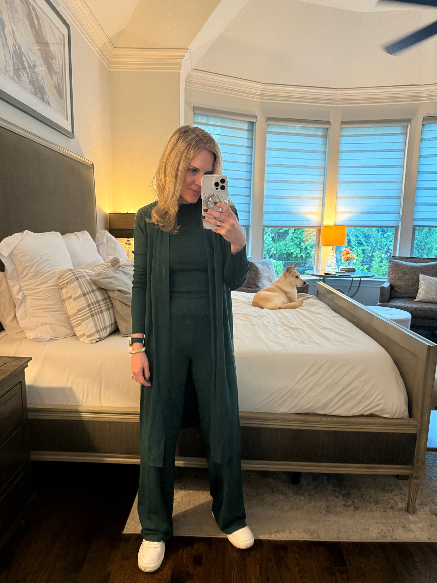 Matching set 
Mango 
Green matching set 
Lounge set 
Long cardigan 
Cropped tank
Flare knit pants 
Causal travel look 
Fall style 

#LTKSeasonal #LTKTravel #LTKFindsUnder100