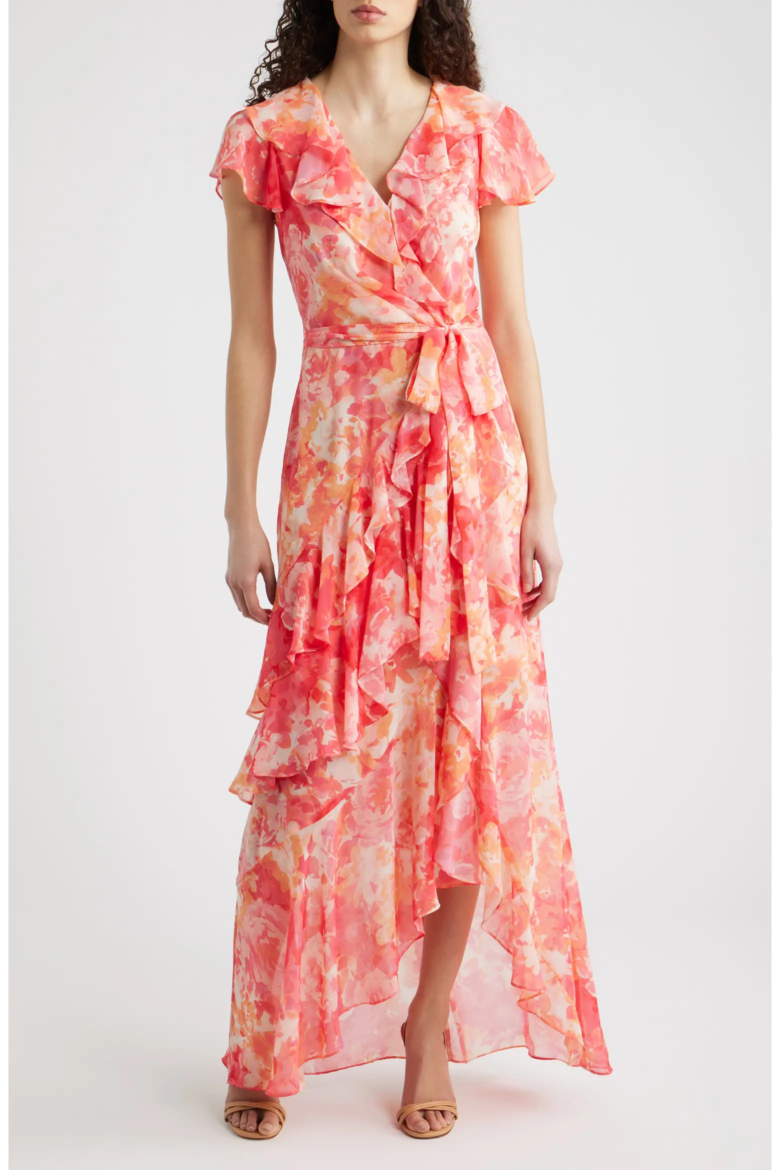 Floral Asymmetric Ruffle Maxi Dress (Women) | Nordstrom | Nordstrom