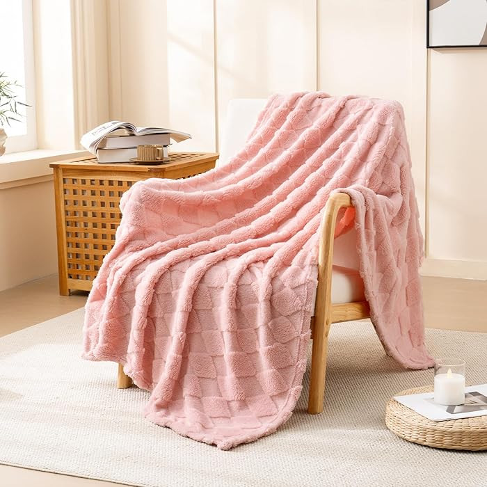 Pink Throw Blanket for Couch Sofa Bed 50x60 inches,Fleece Blankets Microfiber Flannel with Diamon... | Amazon (US)