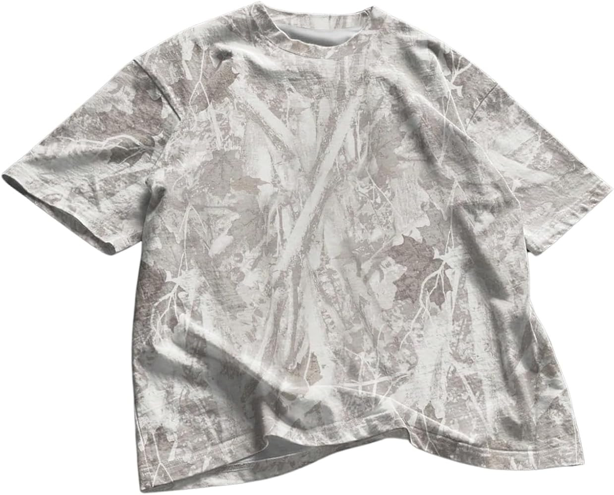 RoseSeek Men's Camo Baggy T Shirts Short Sleeve Crewneck Drop Shoulder Summer Tops | Amazon (US)