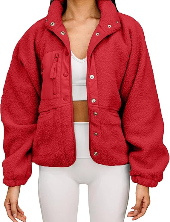 Aoang Womens Winter Coats Casual Lapel Long Sleeve Fleece Faux Fur Jacket | Amazon (US)