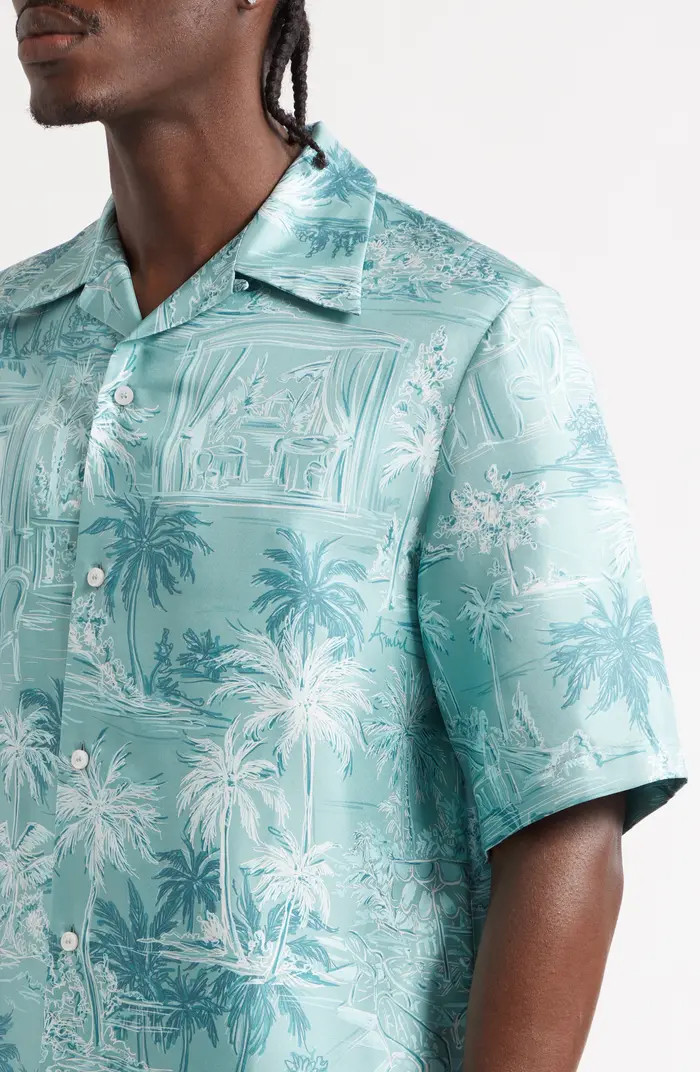 Chateau Sketch Silk Camp Shirt | Nordstrom