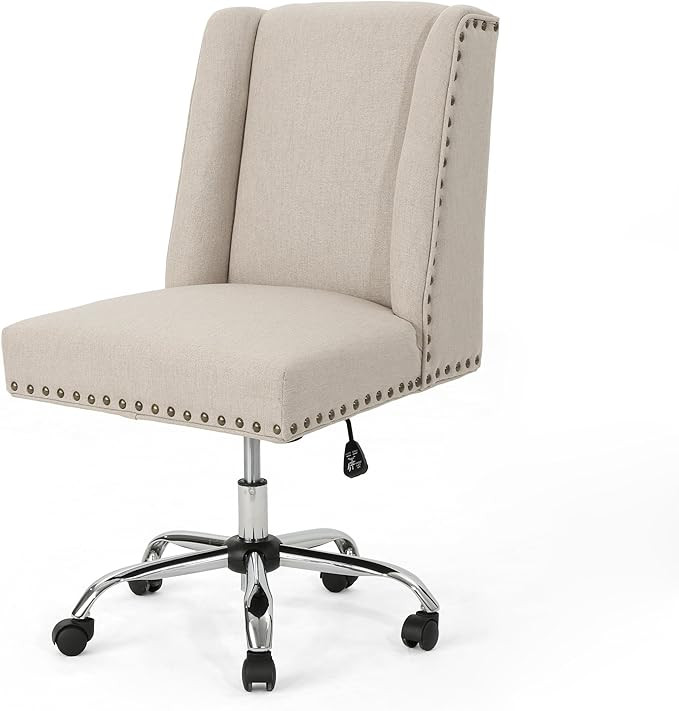 Christopher Knight Home Quentin Desk Chair, Wheat + Chrome | Amazon (US)
