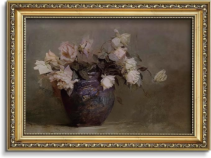 AIMAILON Vintage Canvas Gold Wall Art Framed Decor for Living Room Office Classical Nature Theme ... | Amazon (US)