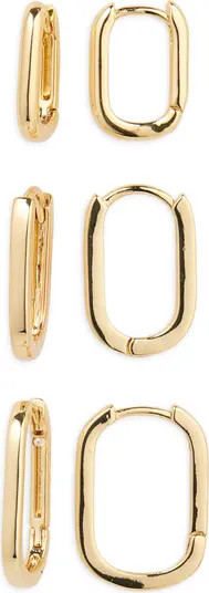 Nordstrom Set of 3 Oval Hoop Earrings | Nordstrom | Nordstrom