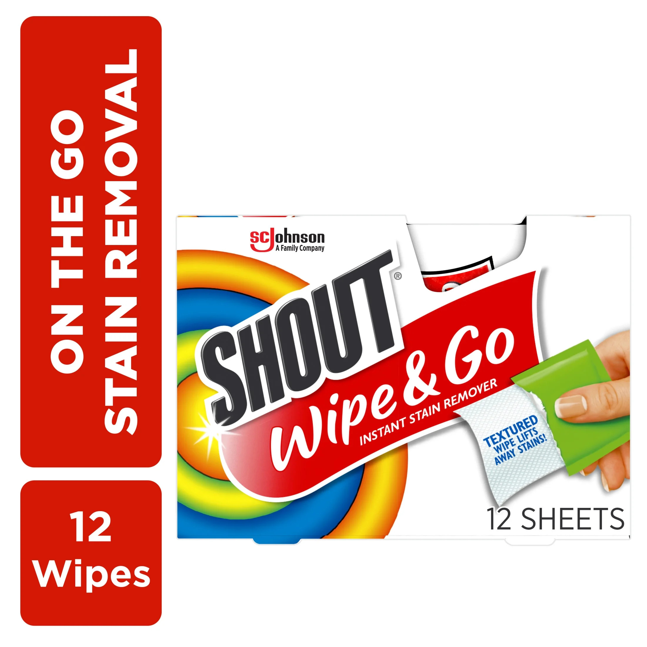 Shout Wipe & Go, Laundry Instant Stain Remover, 12 Wipes | Walmart (US)