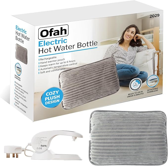 Ultra Plush Rechargeable Electric Hot Water Bottle Bed Hand Body Warmer Cozy Fast Heating Auto-Sh... | Amazon (UK)