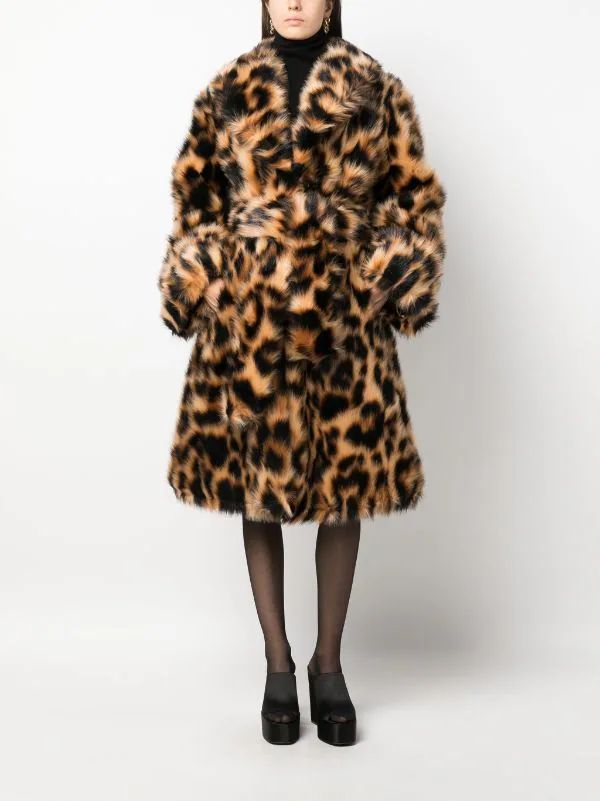 ROTATE Belted leopard-print faux-fur Coat - Farfetch | Farfetch Global